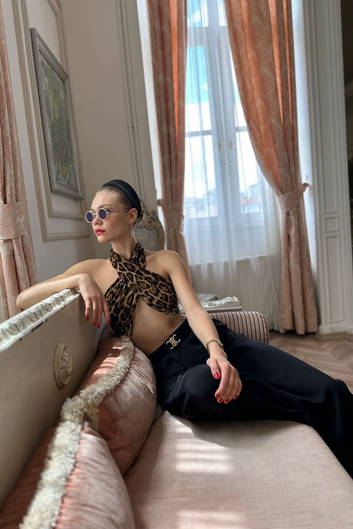 ANNA LEOPARD PATTERNED TOP