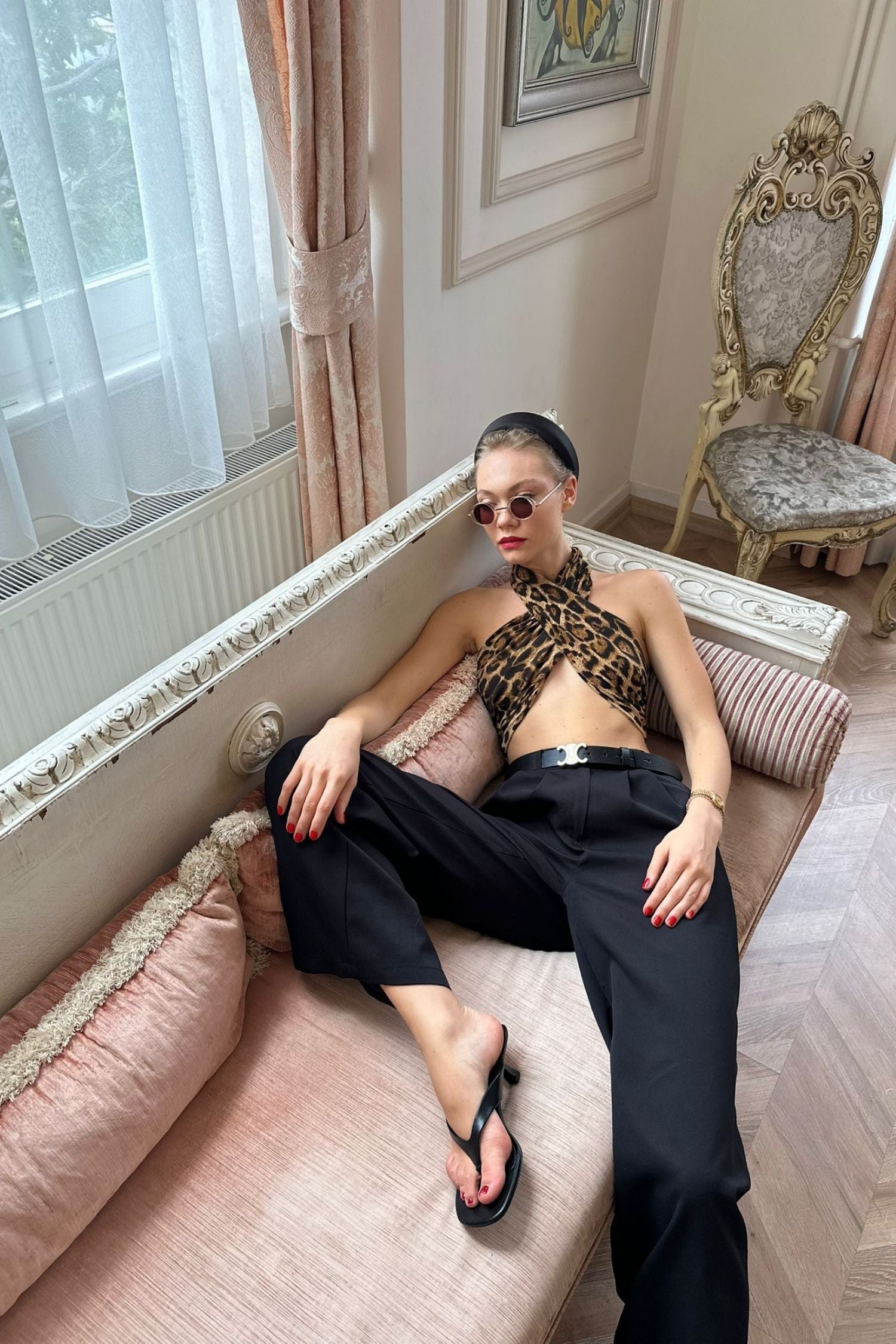 ANNA LEOPARD PATTERNED TOP