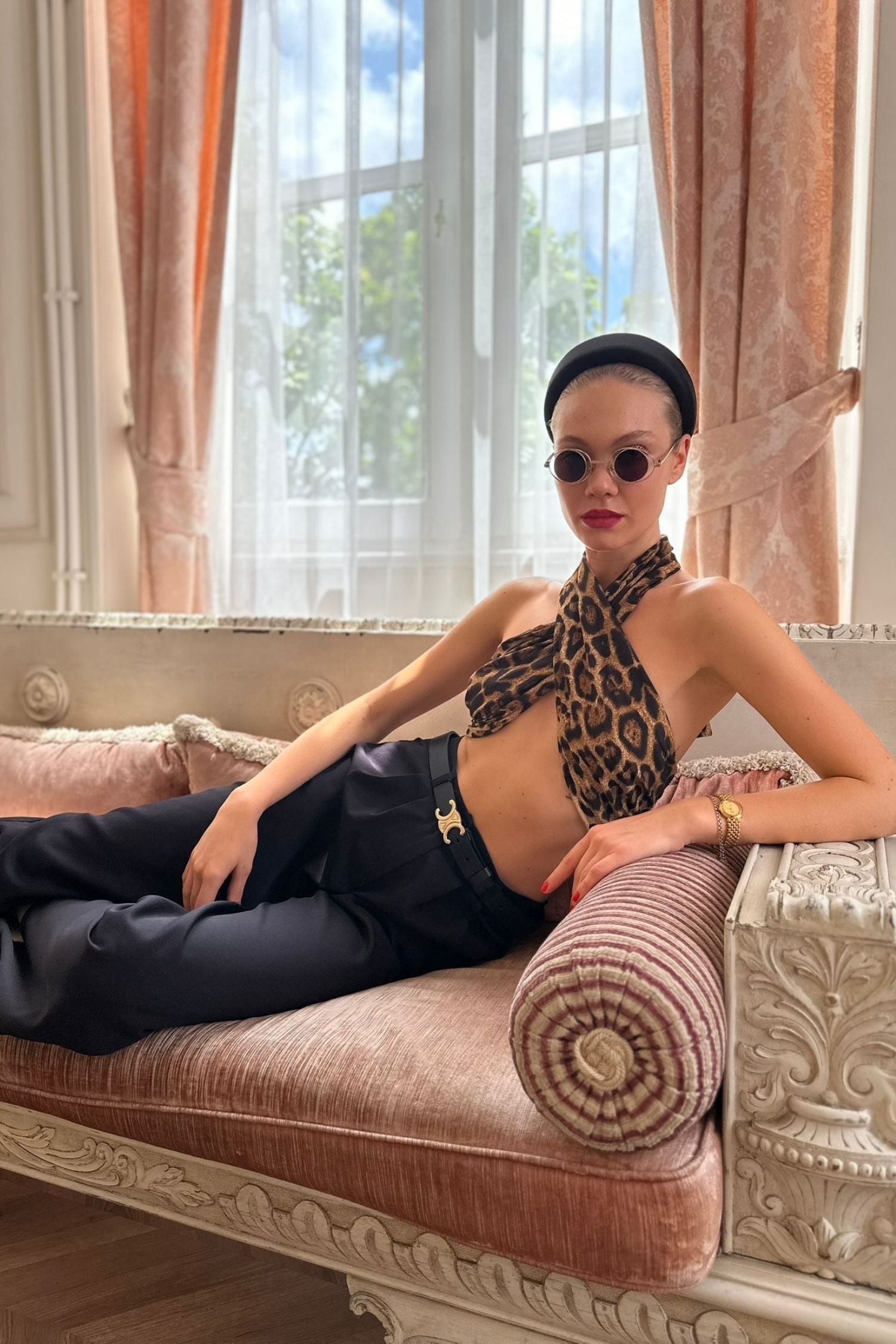 ANNA LEOPARD PATTERNED TOP