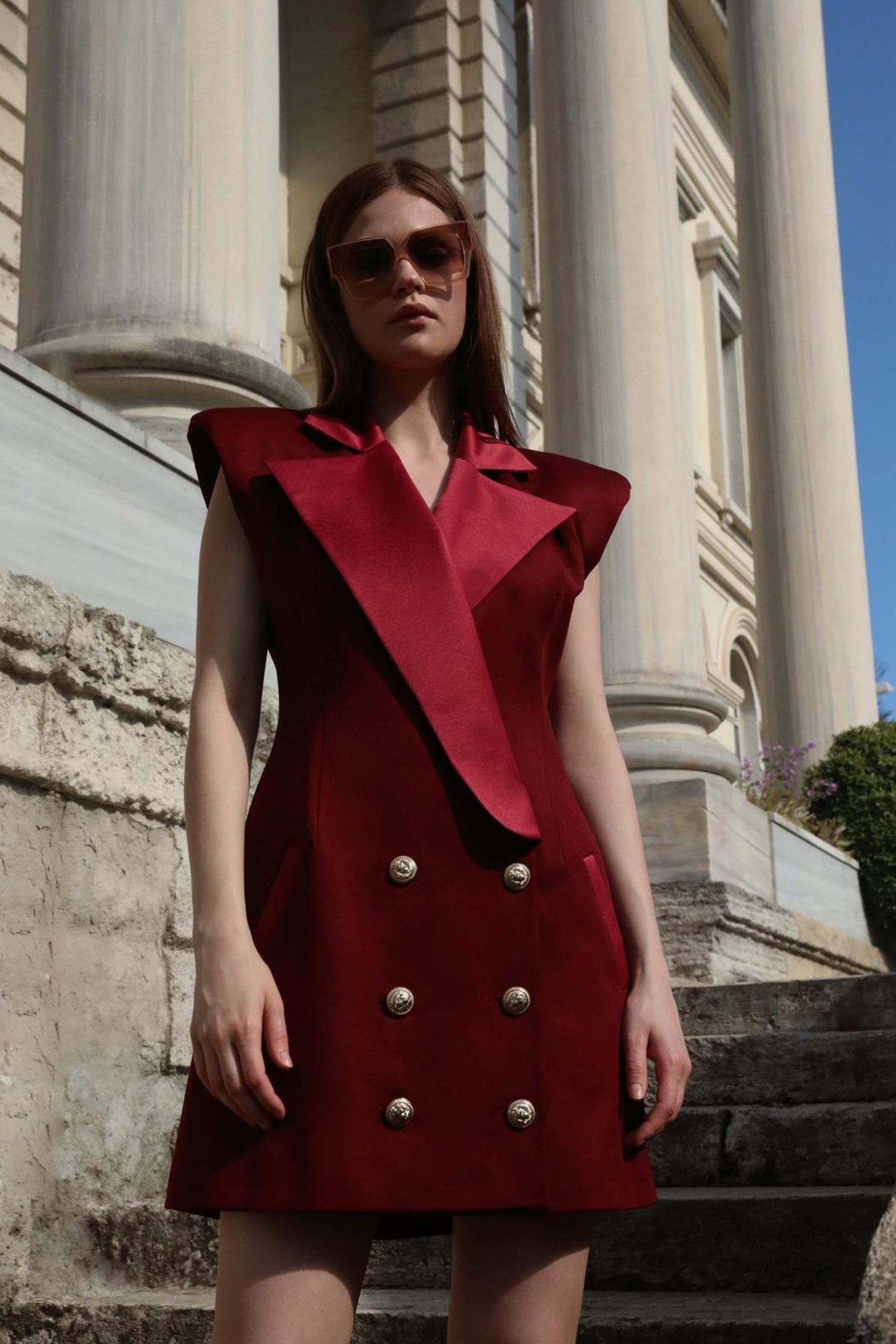 MONICA BURGUNDY COLOR JACKET LIAN ELBİSE