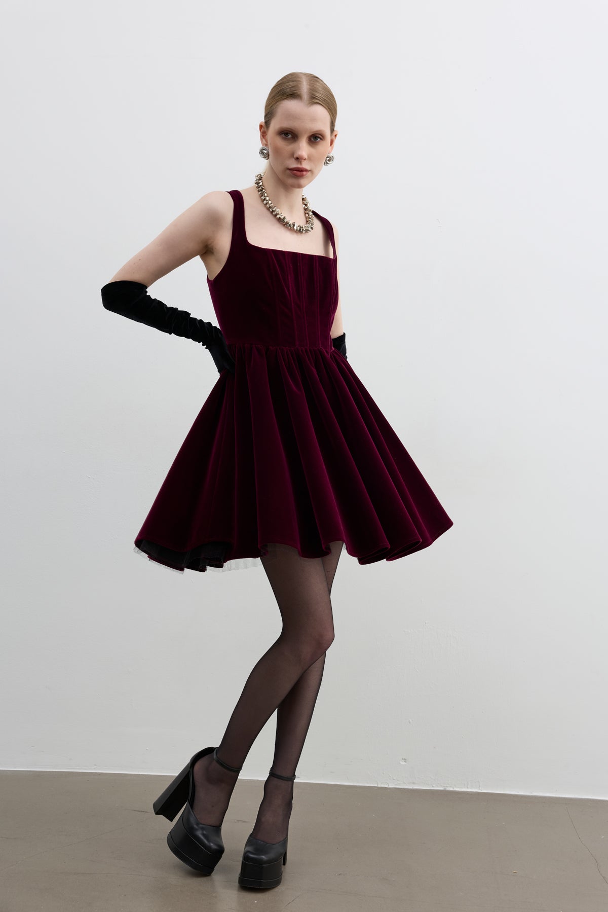 LUXE BORDO ELBİSE