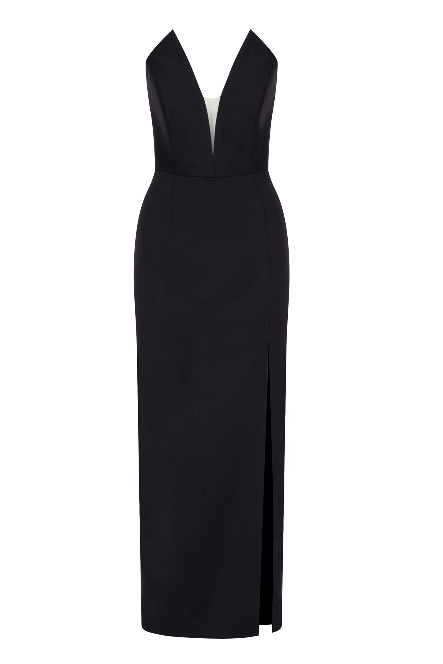 HEART STRAPLESS LONG DRESS IN BLACK