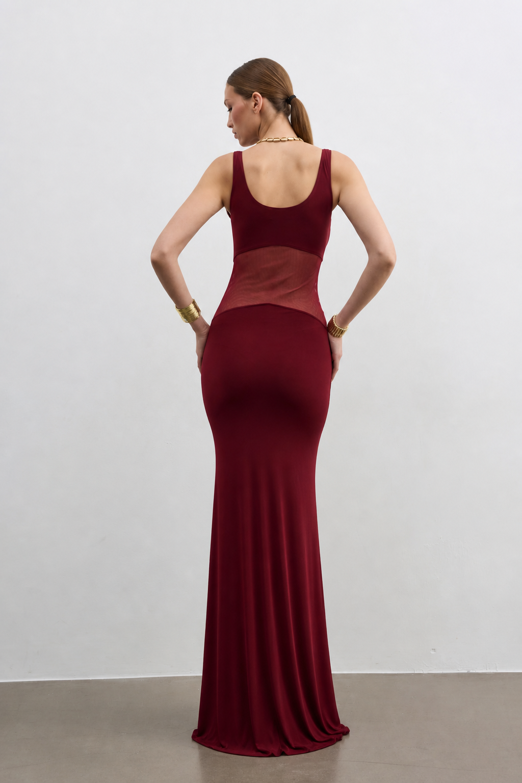 HELENA BURGUNDY DRESS