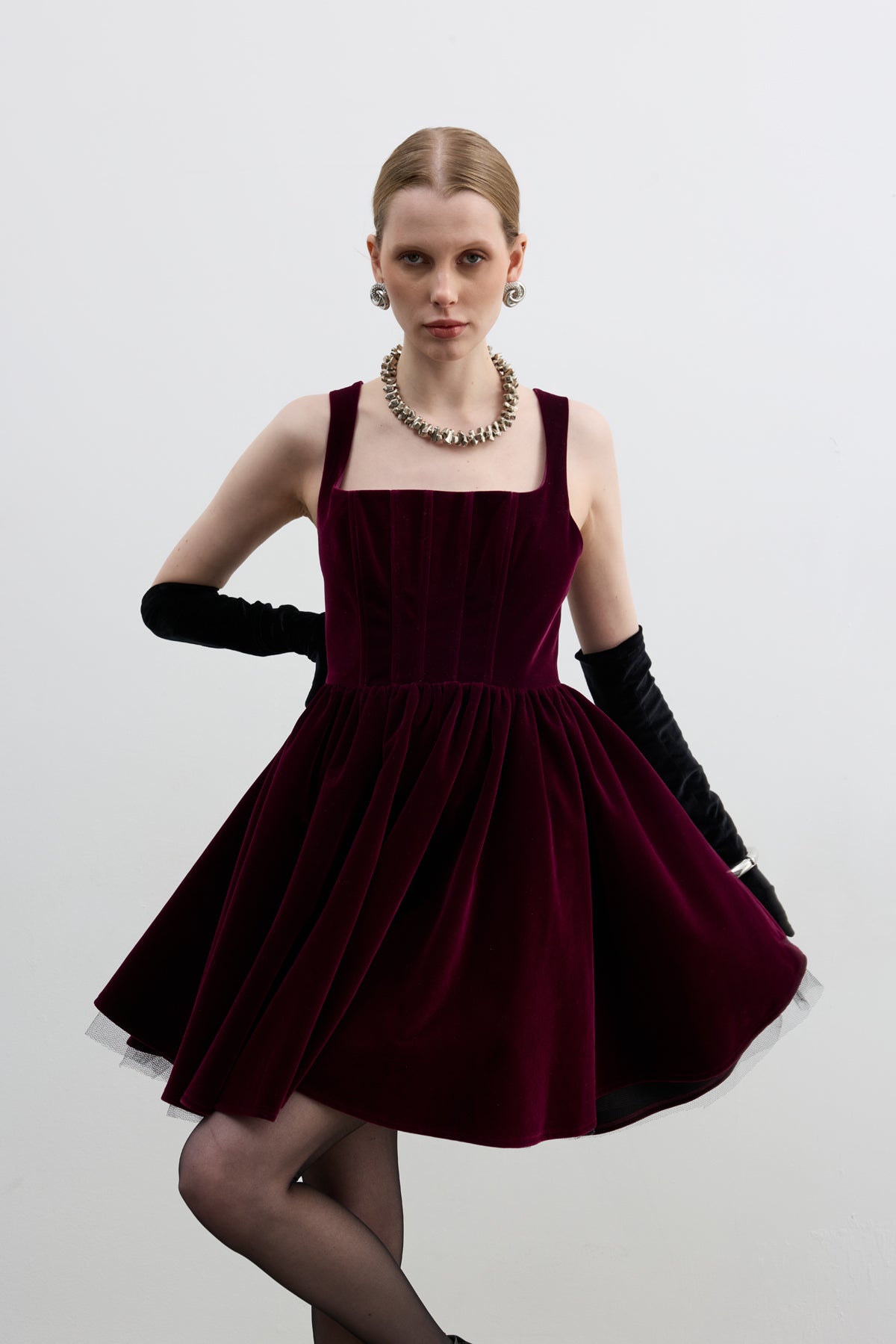 LUXE BORDO ELBİSE