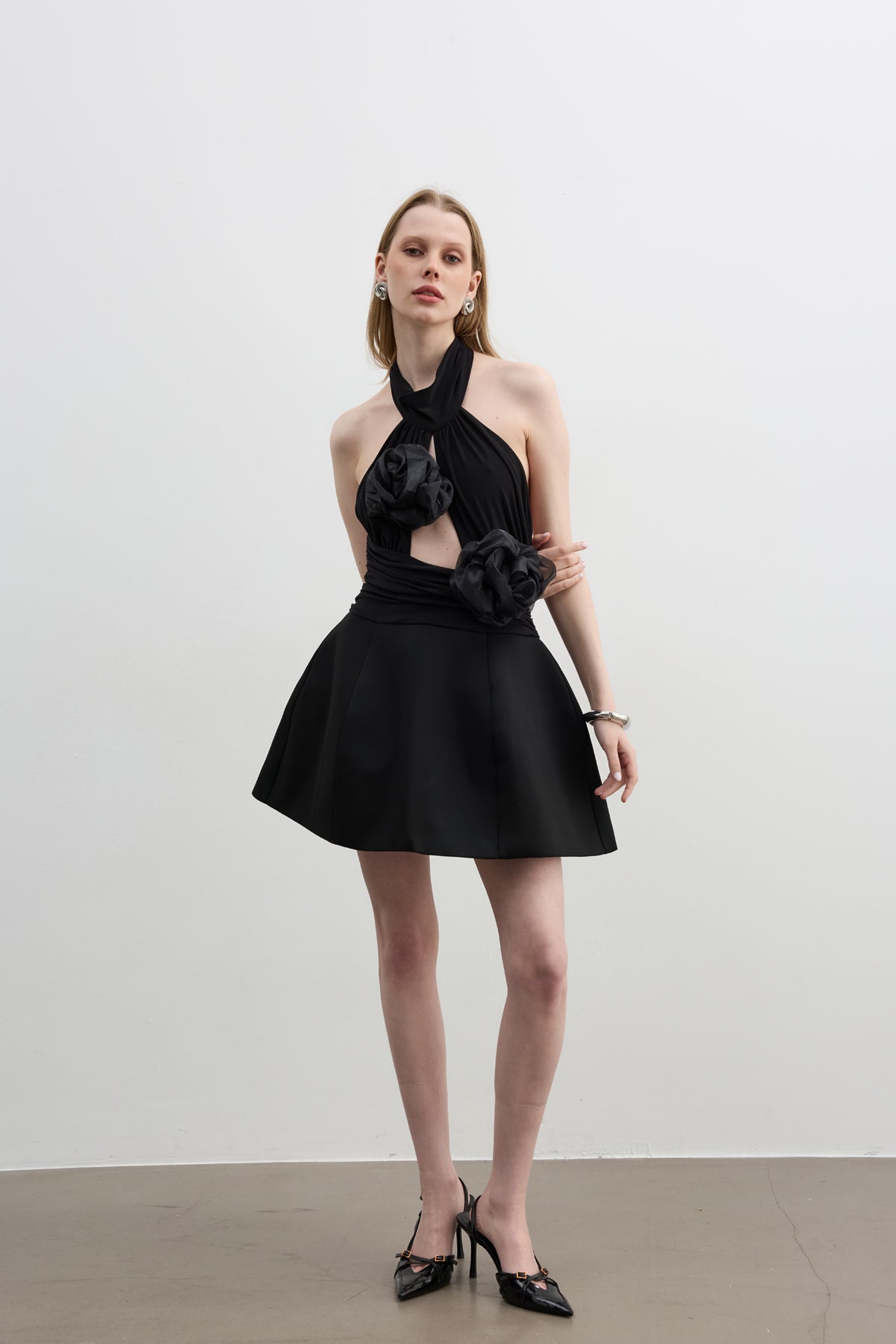 ROSES MINI BLACK DRESS